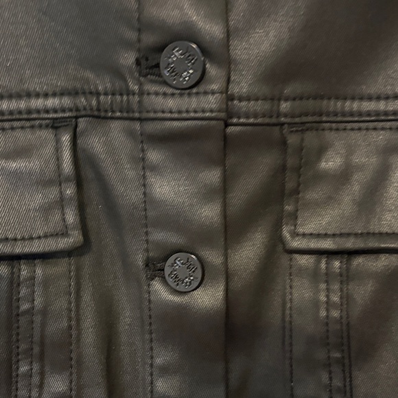 WHBM Black Embroidered Womens coated denim Jacket - Picture 10 of 12